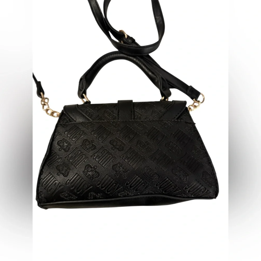 Juicy Couture Black and Gold Embossed purse Y2K